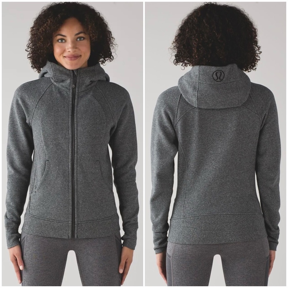 EUC Lululemon Scuba Hoodie *Light Cotton Fleece - Heathered Speckled Black